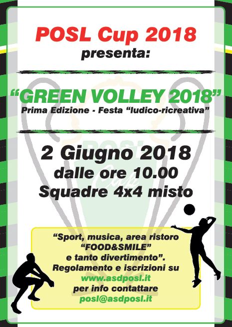 GREEN VOLLEY 2018: prima edizione – Festa ludico-ricreativa