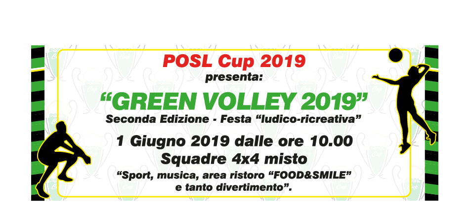 GREEN VOLLEY 2019: SECONDA edizione – 1 GIUGNO 2019