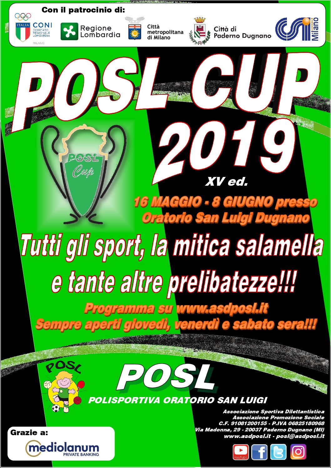 POSL CUP 2016: il via il 16 maggio!