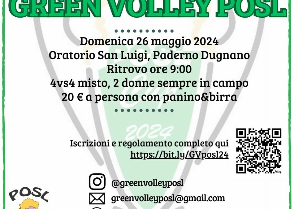 GREEN VOLLEY POSL 2024: sesta edizione – 26 maggio 2024